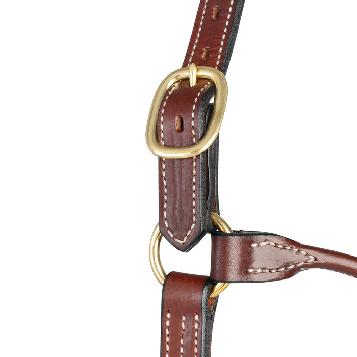 1" Triple Stitch Non-Adjustable Leather Halter