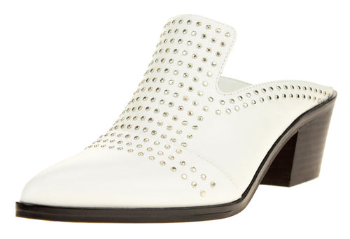 1.State Women's Lon Studded Slip-On Mule, White