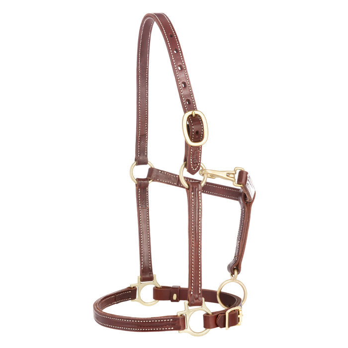 3/4" Double Stitch Adjustable Leather Halter