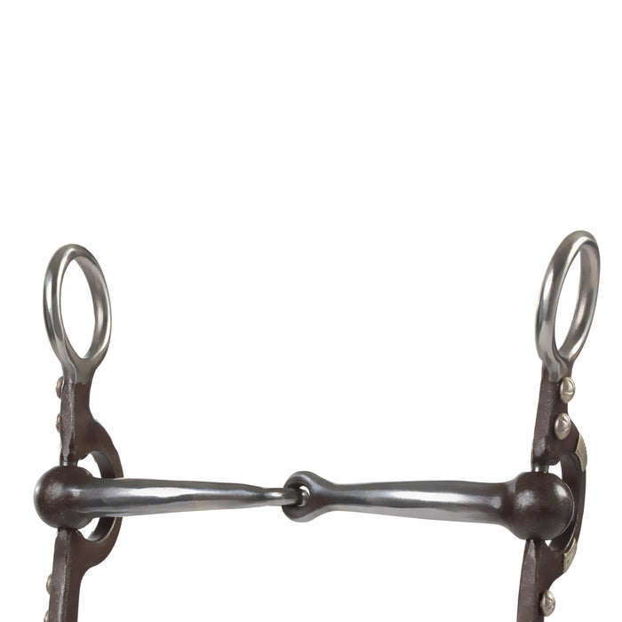 4-5/8" Pony Bit, 2-Piece Snaffle Mouth, Buffed Black