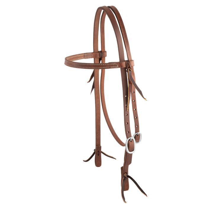 5/8" Oiled Hermann Oak Harness Leather Headstall with Single Cheek Buckle