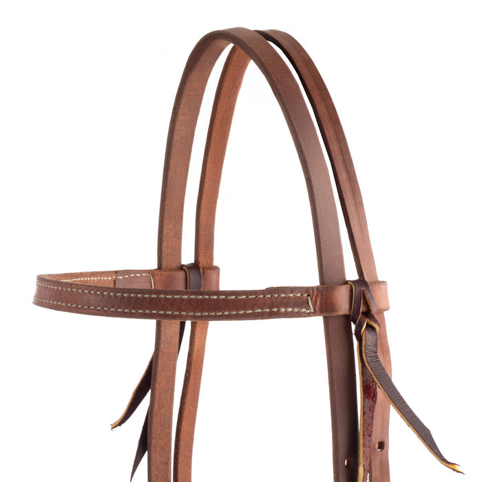 5/8" Oiled Hermann Oak Harness Leather Headstall with Single Cheek Buckle