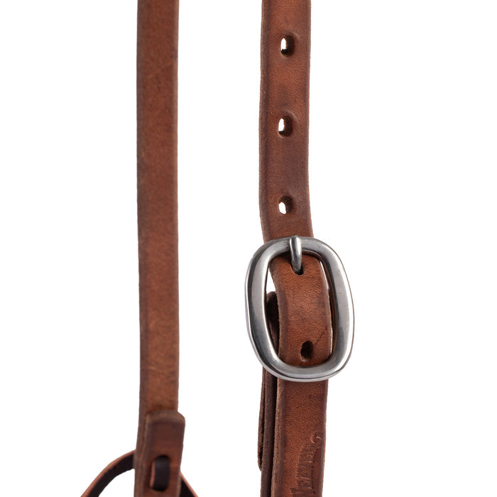 5/8" Oiled Hermann Oak Harness Leather Headstall with Single Cheek Buckle