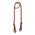 5/8" Oiled Hermann Oak Harness Leather Sliding Ear Headstall with Buckle Bit Ends