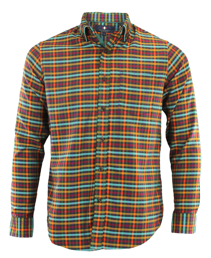 Argyle Culture Men's Long Sleeve Button Up Plaid Shirt, Multicolored