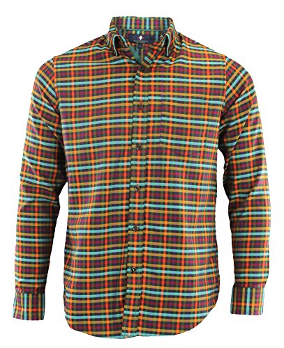Argyle Culture Men's Long Sleeve Button Up Plaid Shirt, Multicolored