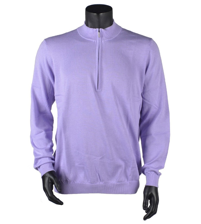 Ashworth Men's Solid Half Zip Pima Fitted Pullover Sweater, Color Options