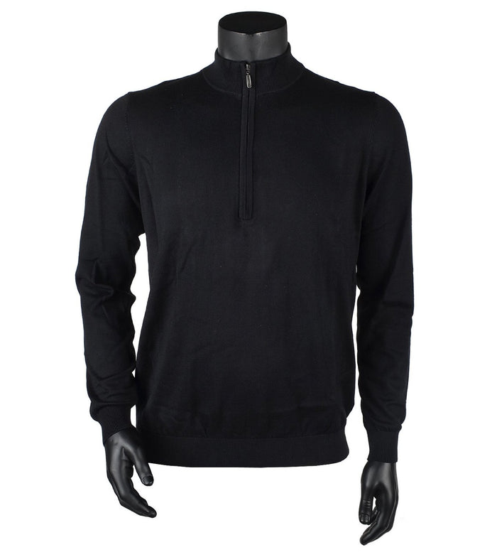 Ashworth Men's Solid Half Zip Pima Fitted Pullover Sweater, Color Options