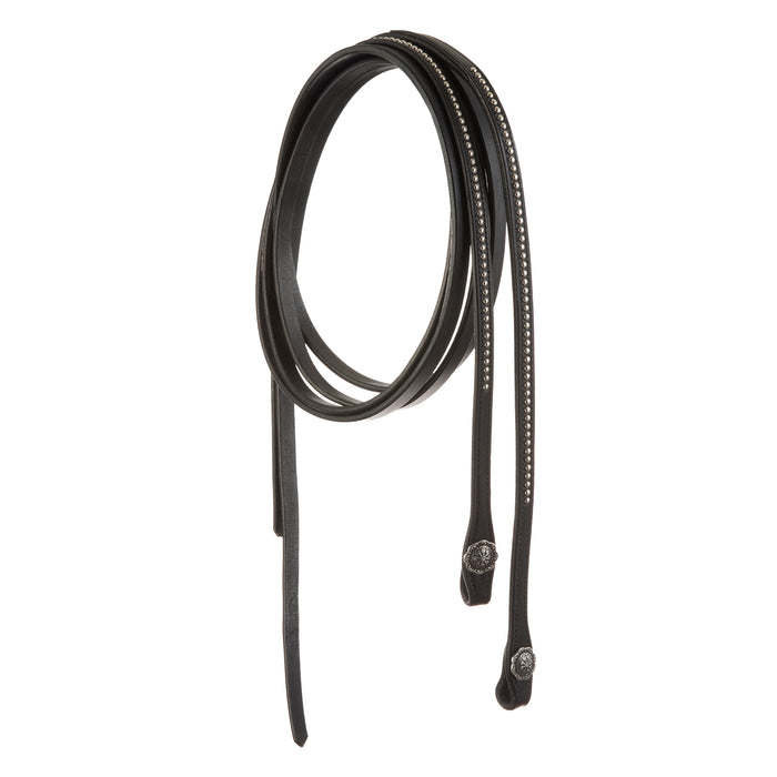 Back In Black Leather Reins, 5/8"