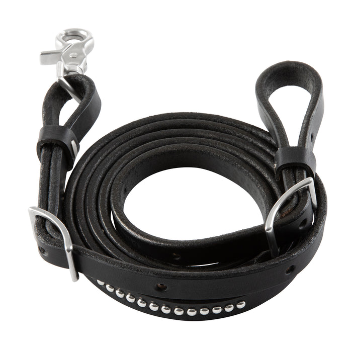 Back In Black Leather Reins, 5/8"