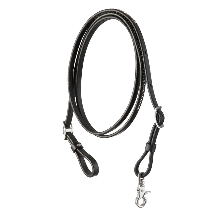 Back In Black Leather Reins, 5/8"