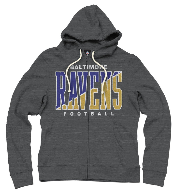 Baltimore Ravens NFL Football Mens Split Formation Fleece Hoodie, Gray