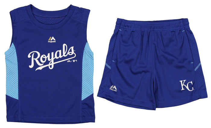 Baseball MLB Toddlers Kansas City Royals Foul Line Shorts Set, Blue