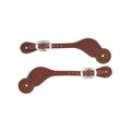 Basketweave Skirting Leather Spur Straps, Regular, Brown