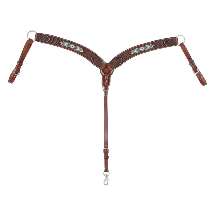 Beaded Contoured Breast Collar, Chestnut