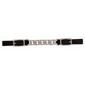 Black Leather 4-1/2" Single Flat Link Chain Curb Strap