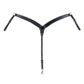 Black Leather Contoured Ring-in-Center Breast Collar