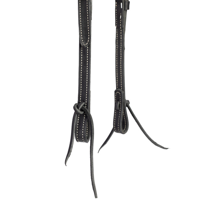 Black Leather Flat Sliding Ear Headstall