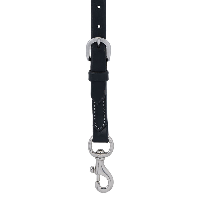 Black Leather Floral Buckstitch Contoured Breast Collar