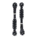 Black Leather Floral Buckstitch Women's Spur Straps