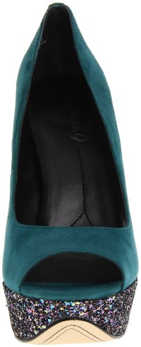 Boutique 9 Alesandra Women's Glitter Peep Toe Pumps Heels, Dark Turquoise