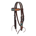 Browband Headstall, Turquoise Beaded, 5/8", Pony