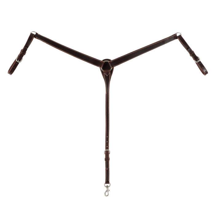 Buffalo Leather Contoured Breast Collar, Burgundy