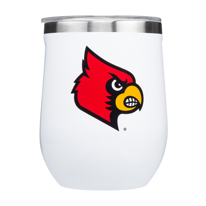 Corkcicle NCAA 12oz Louisville Cardinals Triple Insulated Stainless Steel Wine Glass