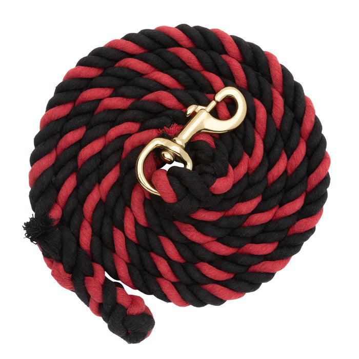 Cotton Lead Rope with Brass Plated 225 Snap, 5/8" x 10'