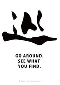 Cycle by KOUYOU KITAZUMI - black brushed Japanese character meguru with the words Go around. See what you find.