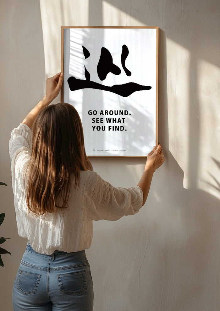 Cycle by KOUYOU KITAZUMI being hung on a sunlit wall