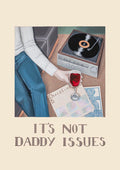 Cover art for "Daddy Issues" by Christine Buchholtz, featuring a record player and wine glass.