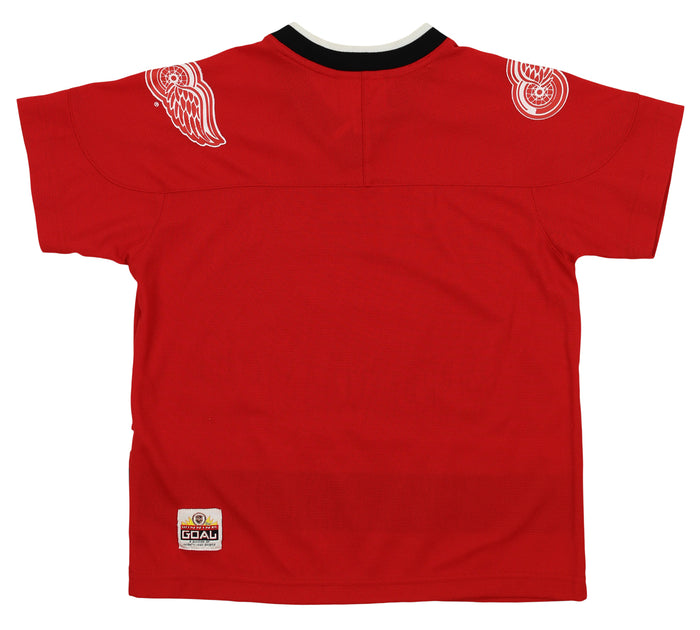 Detroit Red Wings NHL Boys Youth Short Sleeve V-Neck Knit Shirt, Red