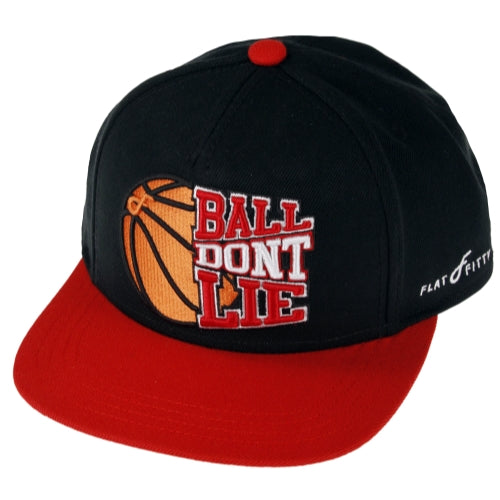 Flat Fitty Ball Don't Lie Snapback Cap Hat, Black / Red, One Size