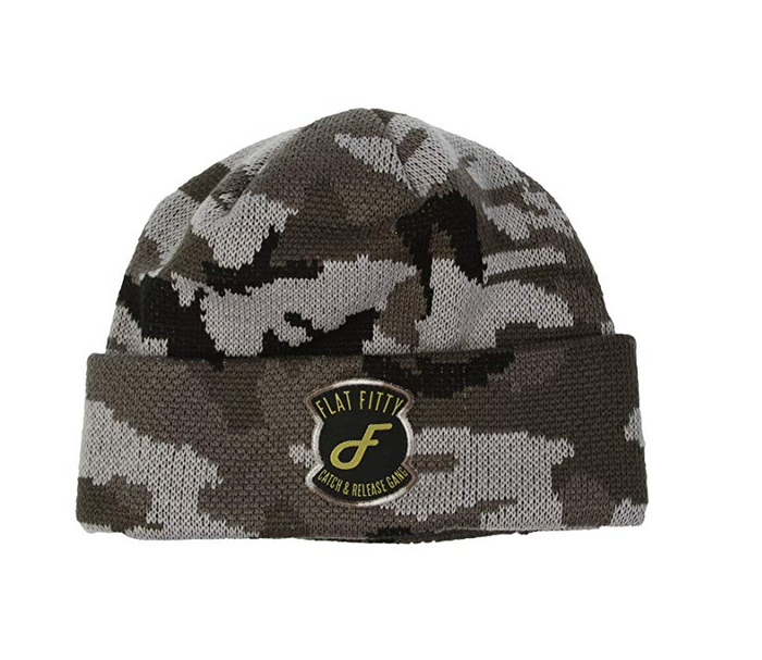 Flat Fitty Catch & Release Hooks Air Cuff Beanie, OSFM, Grey Camo
