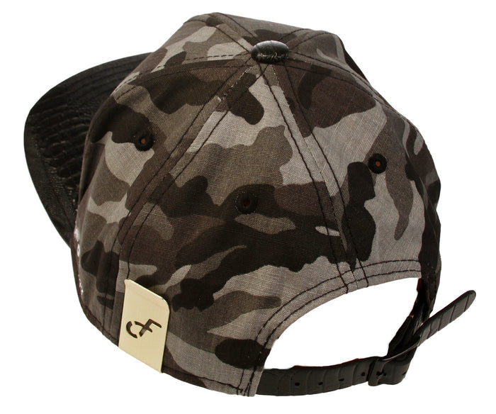 Flat Fitty Forever Young Adjustable Buckle Back Baseball Cap Hat, Grey Camo