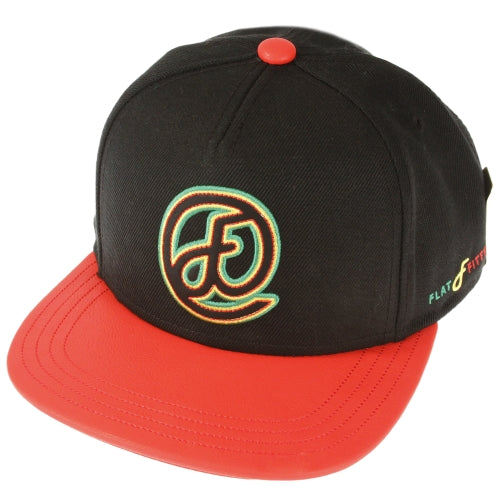 Flat Fitty One Love Strapback Cap Hat, Black / Red, One Size