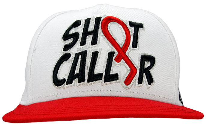 Flat Fitty Shot Caller Snapback Cap Hat - White Black and Yellow
