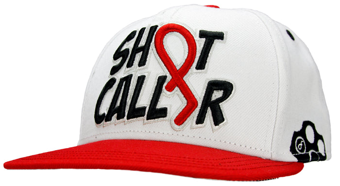 Flat Fitty Shot Caller Snapback Cap Hat - White Black and Yellow