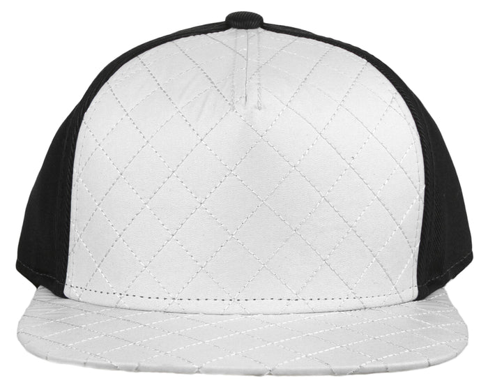 Flat Fitty Wiz Khalifa Quilted Cap Hat, White and Black