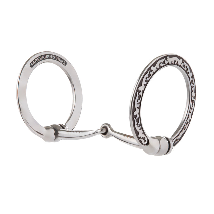 Floral Engraving with Black Accents, 5" Snaffle Mouth