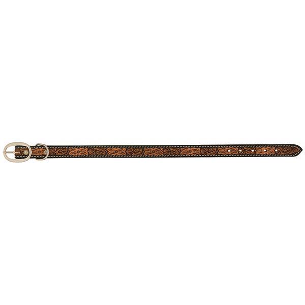 Floral Tooled Dog Collar
