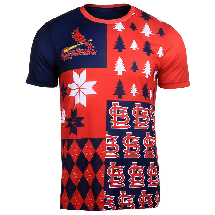 FOCO MLB Men's St. Louis Cardinals Busy Block Ugly Crew Neck Tee