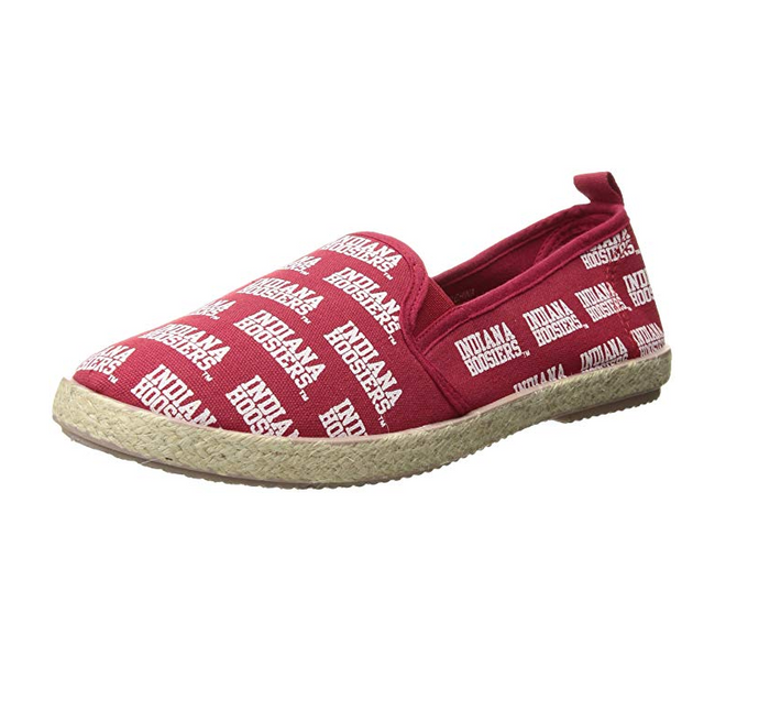 FOCO NCAA Women's Indiana Hoosiers Espadrille Canvas Slip On Shoe