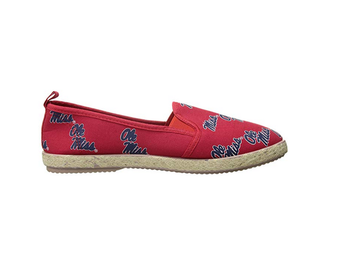 FOCO NCAA Women's Mississippi Old Miss Rebels Espadrille Canvas Slip On Shoe
