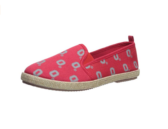 FOCO NCAA Women's Ohio State Buckeyes Espadrille Canvas Slip On Shoe