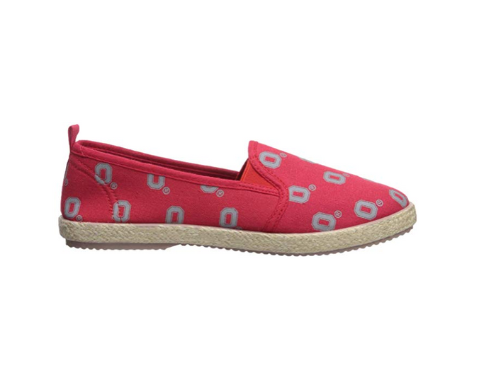 FOCO NCAA Women's Ohio State Buckeyes Espadrille Canvas Slip On Shoe