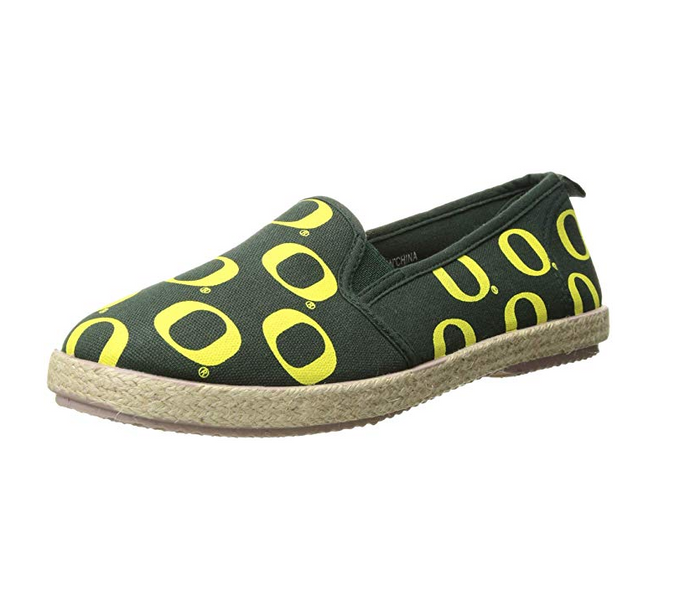FOCO NCAA Women's Oregon Ducks Espadrille Canvas Slip On Shoe