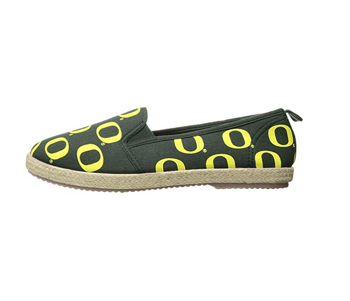 FOCO NCAA Women's Oregon Ducks Espadrille Canvas Slip On Shoe