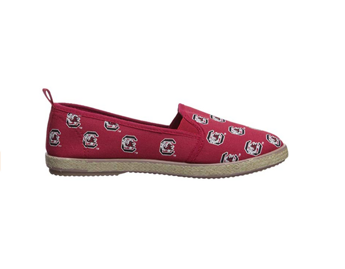 FOCO NCAA Women's South Carolina Fighting Gamecocks Espadrille Canvas Slip On Shoe